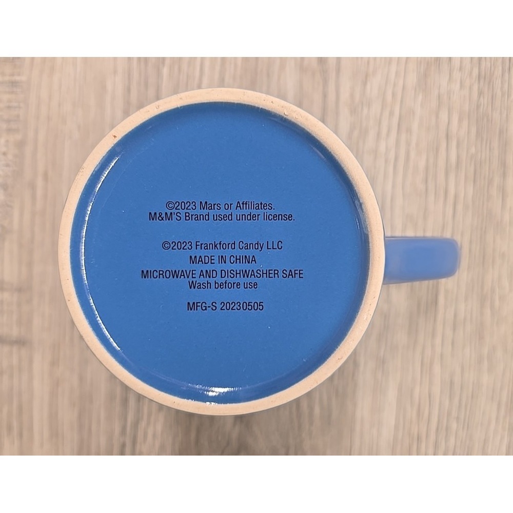 M&M's World Blue Character "I Woke Up Like This" Coffee Tea‎ Mug 2023 Mars Candy - Picture 4 of 4